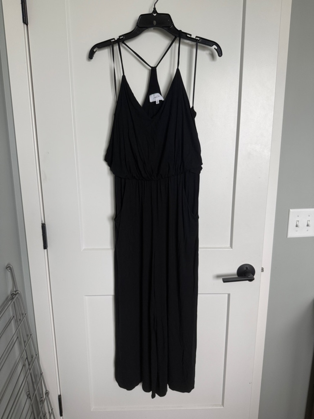 Soma Black Women's Jumpsuit with Thin Straps
size Medium with built in shelf bra
